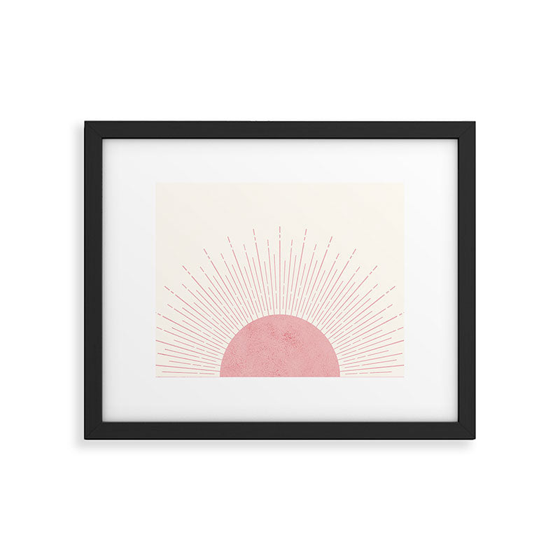 Pink Sunrise Boho Midcentury Framed Art Print Gallery Image 5