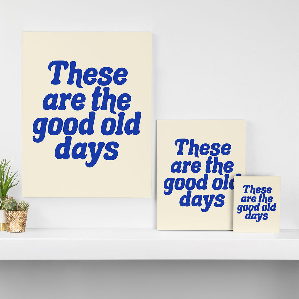 These Are The Good Old Days (Blue Beige) Canvas Print Gallery Image 3