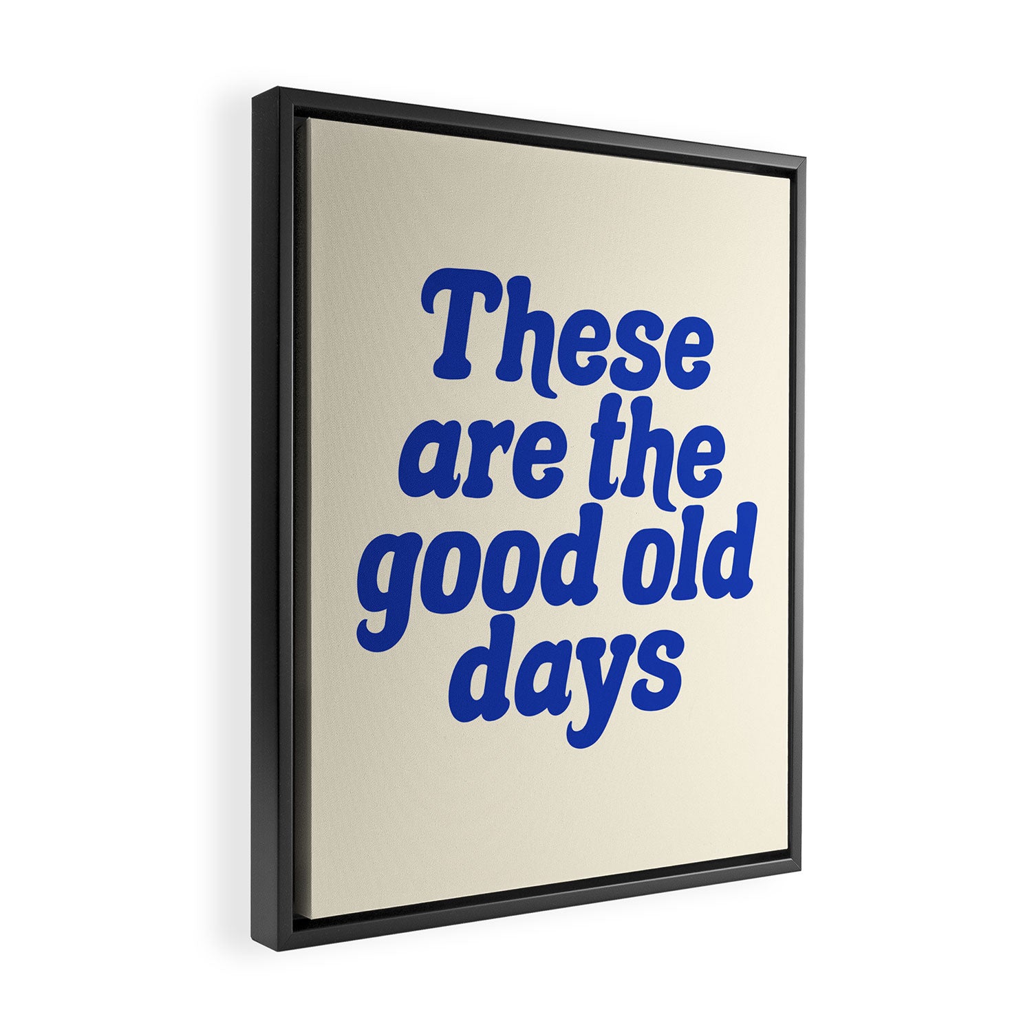 These Are The Good Old Days (Blue Beige) Framed Canvas Print Gallery Image 2