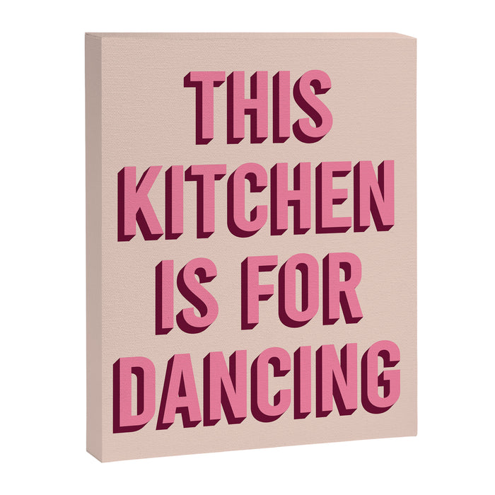 This Kitchen Is For Dancing (Pink) Canvas Print Gallery Image 1