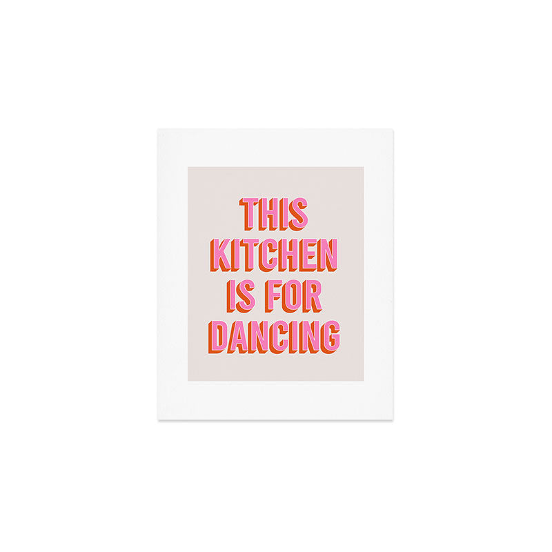 This Kitchen Is For Dancing (Pink & Orange) Art Print Gallery Image 1