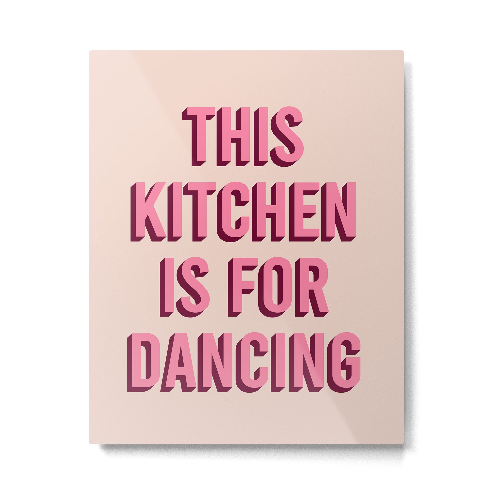 This Kitchen Is For Dancing (Pink) Metal Print Gallery Image 4