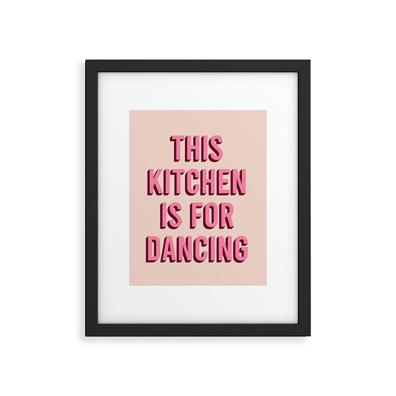 This Kitchen Is For Dancing (Pink) Framed Art Print Gallery Image 5