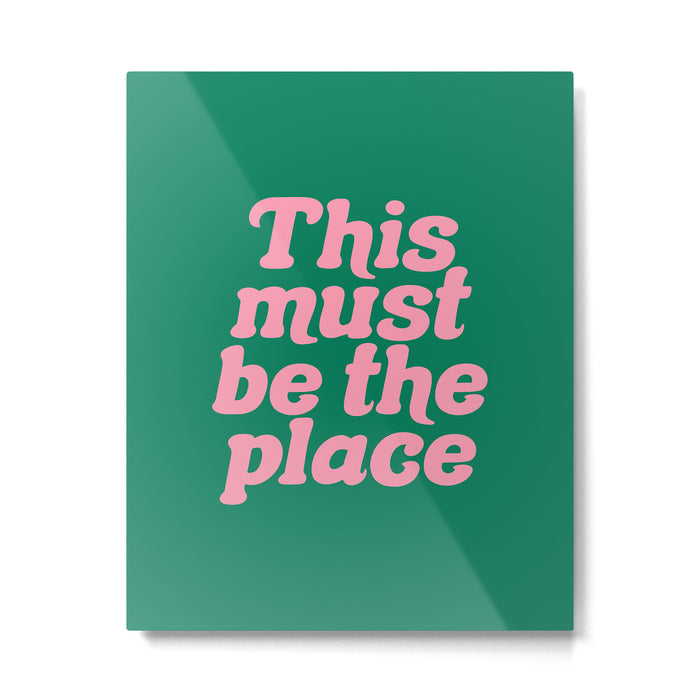 This Must Be The Place - Green Pink Metal Print Gallery Image 1