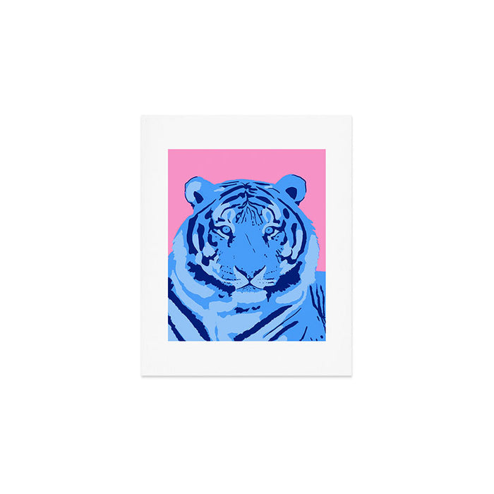 Tiger Blue & Pink Art Print Gallery Image 1