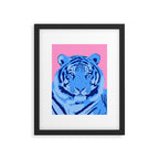Tiger Blue & Pink Framed Art Print Gallery Image 5