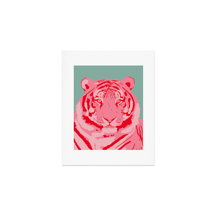 Tiger Pink & Teal Art Print Gallery Image 1