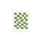 Wavy Checkerboard (Green Beige) Art Print Gallery Image 1