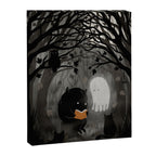 A Quiet Spooky Spot (Book Reading Monster) Canvas Print Gallery Image 6