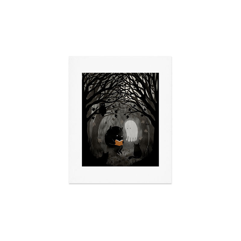 A Quiet Spooky Spot (Book Reading Monster) Art Print Gallery Image 1