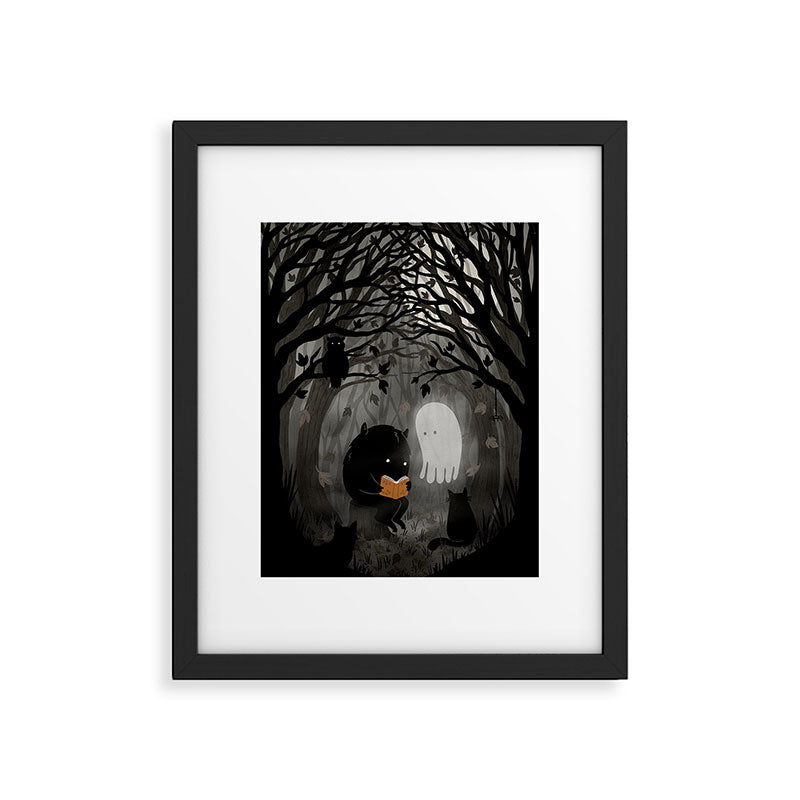 A Quiet Spooky Spot (Book Reading Monster) Framed Art Print Gallery Image 5