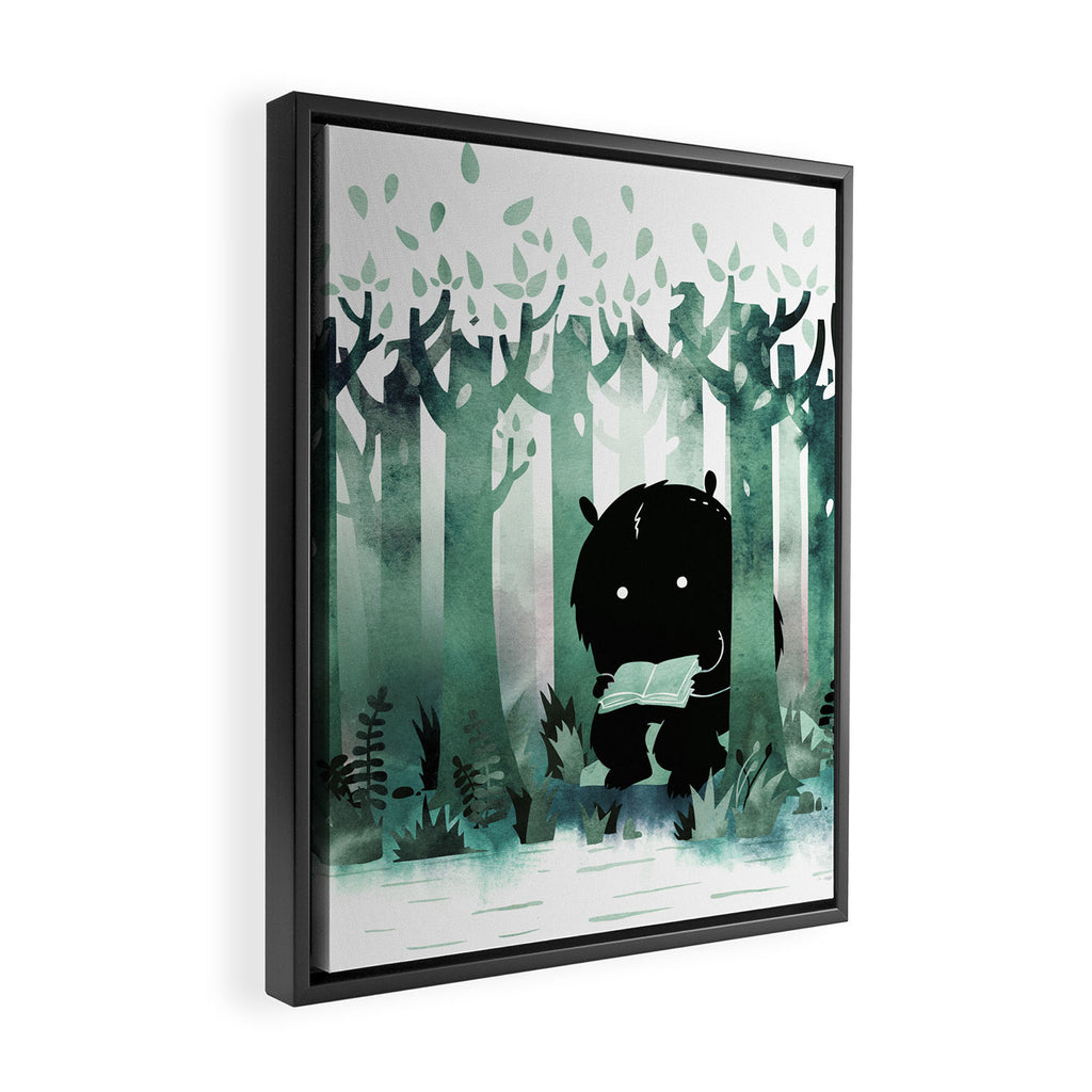 A Quiet Spot (in green) Framed Canvas Print Gallery Image 2