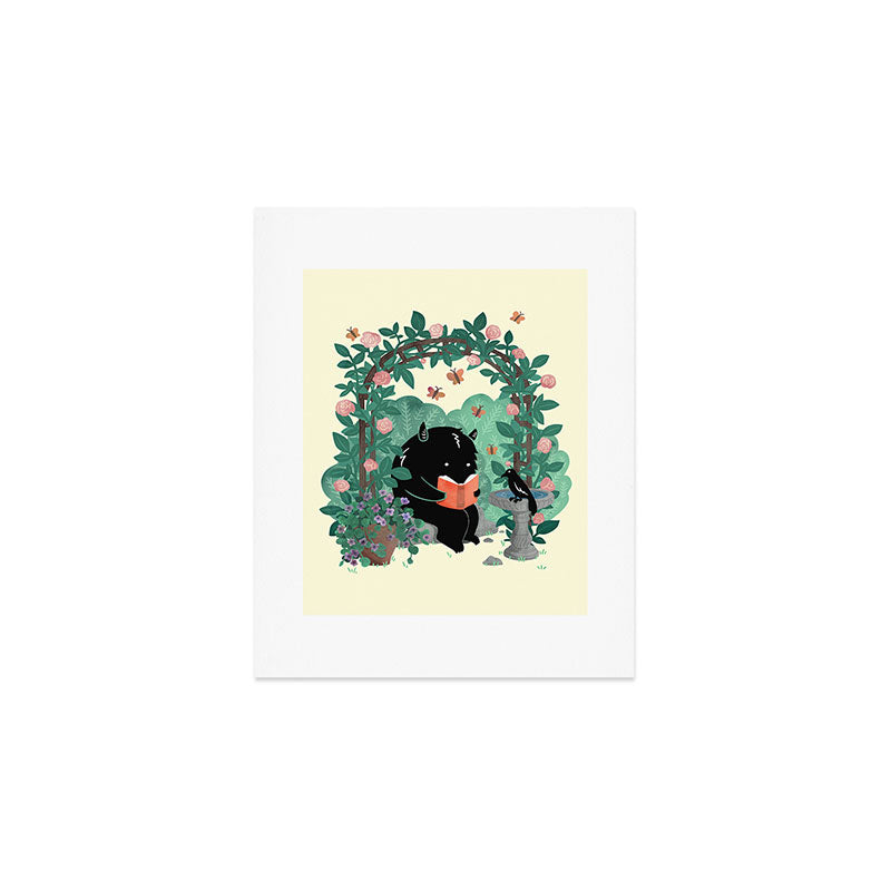A Quiet Summer Spot (Monster Book Lover) Art Print Gallery Image 1