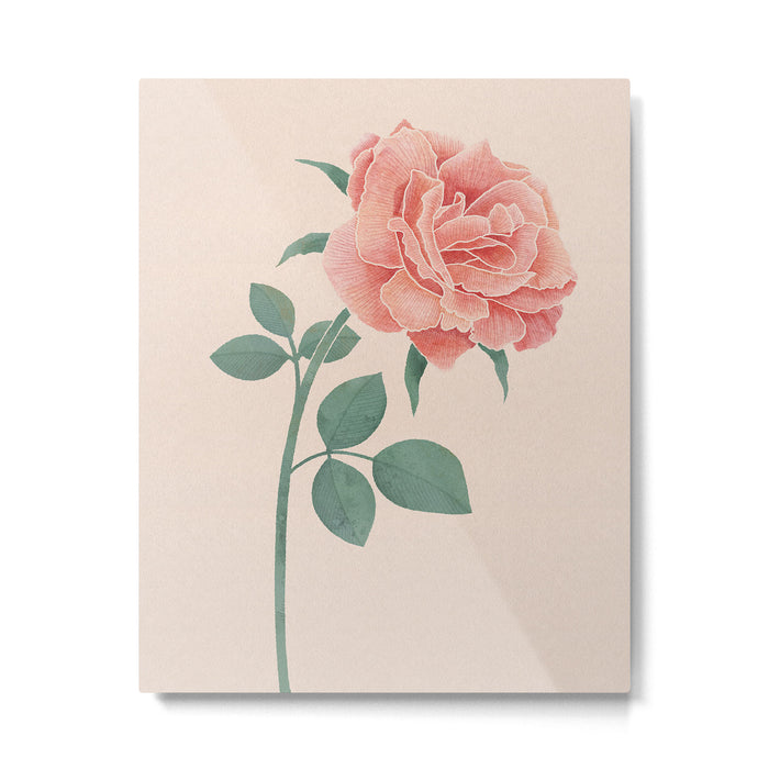 A Simple Rose Metal Print Gallery Image 1