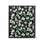 Apple Blossom Pattern on Black Framed Canvas Print Gallery Image 6