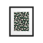 Apple Blossom Pattern on Black Framed Art Print Gallery Image 5