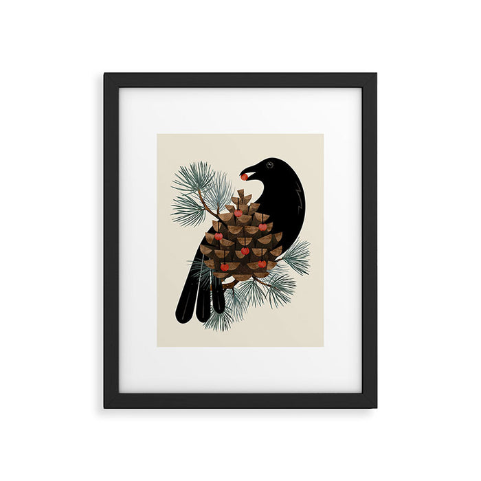 Bird & Berries Framed Art Print Gallery Image 1