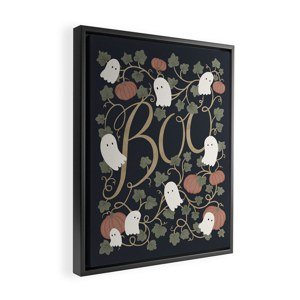 Boo! (Ghosts in the Pumpkin Patch) Framed Canvas Print Gallery Image 2