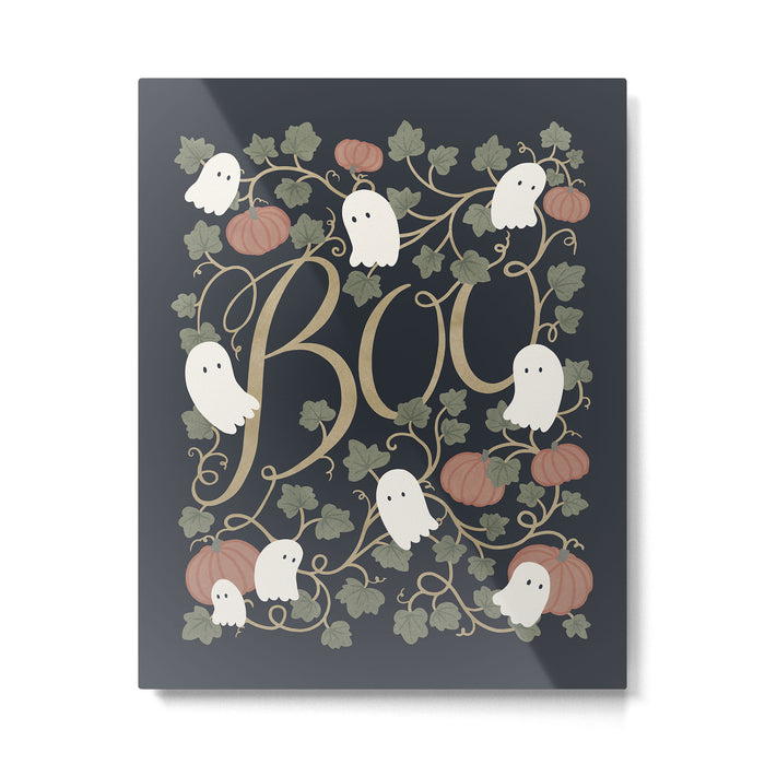 Boo! (Ghosts in the Pumpkin Patch) Metal Print Gallery Image 1