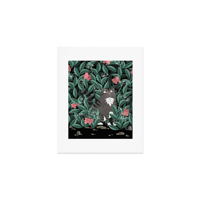Butterfly Garden (Tabby Cat Version) Art Print Gallery Image 1