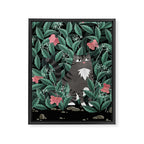 Butterfly Garden (Tabby Cat Version) Framed Canvas Print Gallery Image 6