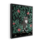 Butterfly Garden (Tabby Cat Version) Framed Canvas Print Gallery Image 2