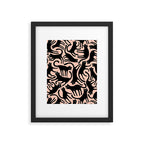 Curious Black Cats on Peachy Pink Framed Art Print Gallery Image 4