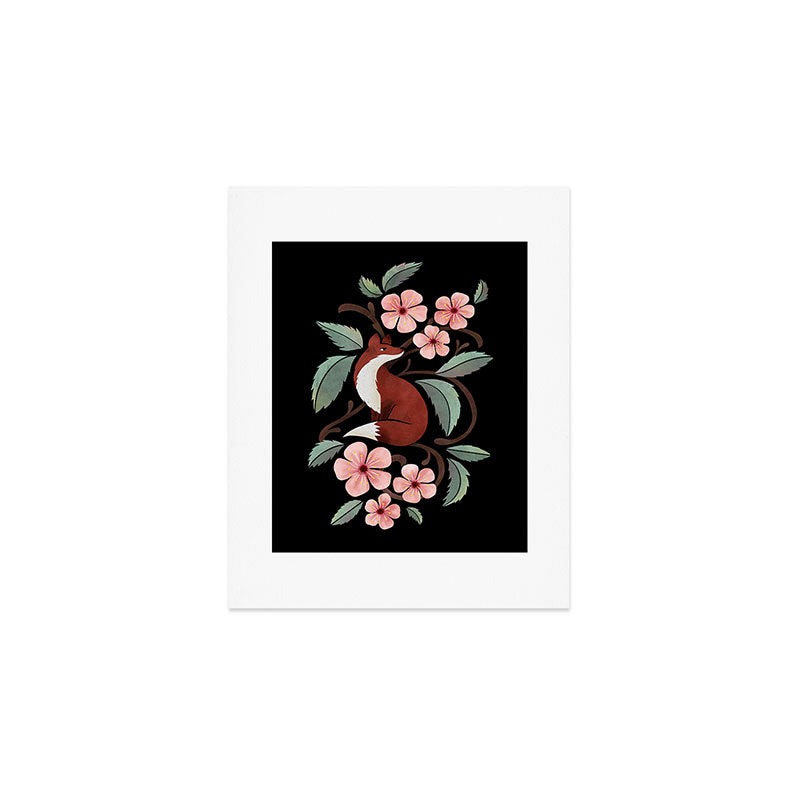 Fox in Cherry Blossoms Art Print Gallery Image 1