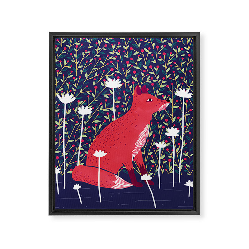 Fox in the Garden Framed Canvas Print Gallery Image 8