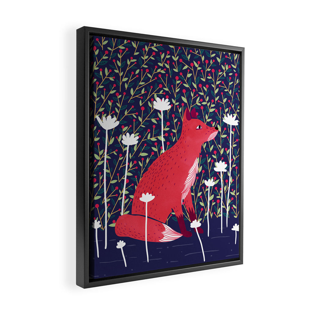 Fox in the Garden Framed Canvas Print Gallery Image 2