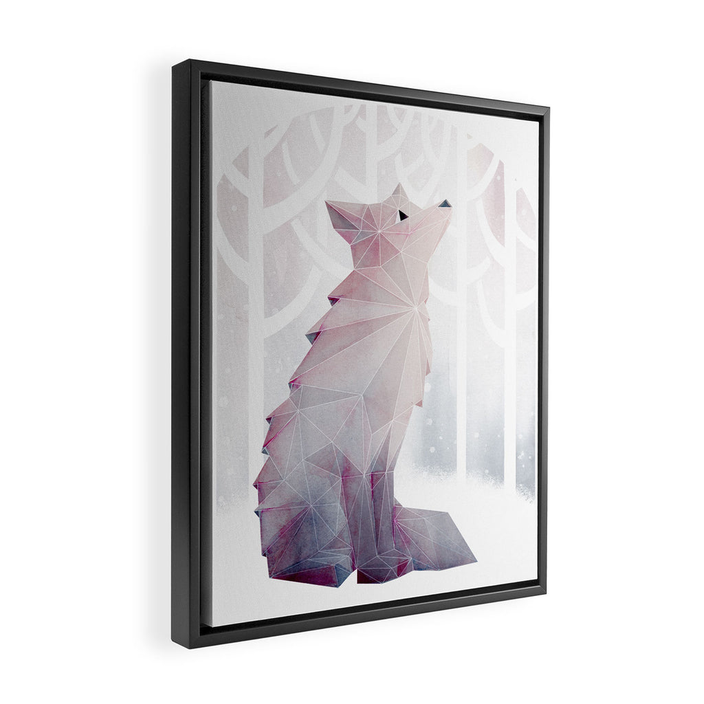 Fox in the Snow Framed Canvas Print Gallery Image 2