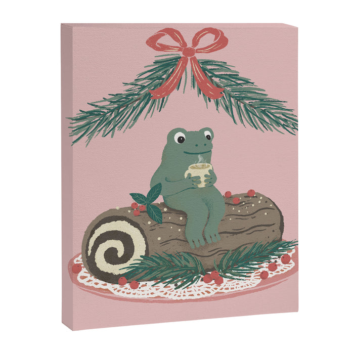 Frog on a Log with a Nog Canvas Print Gallery Image 1