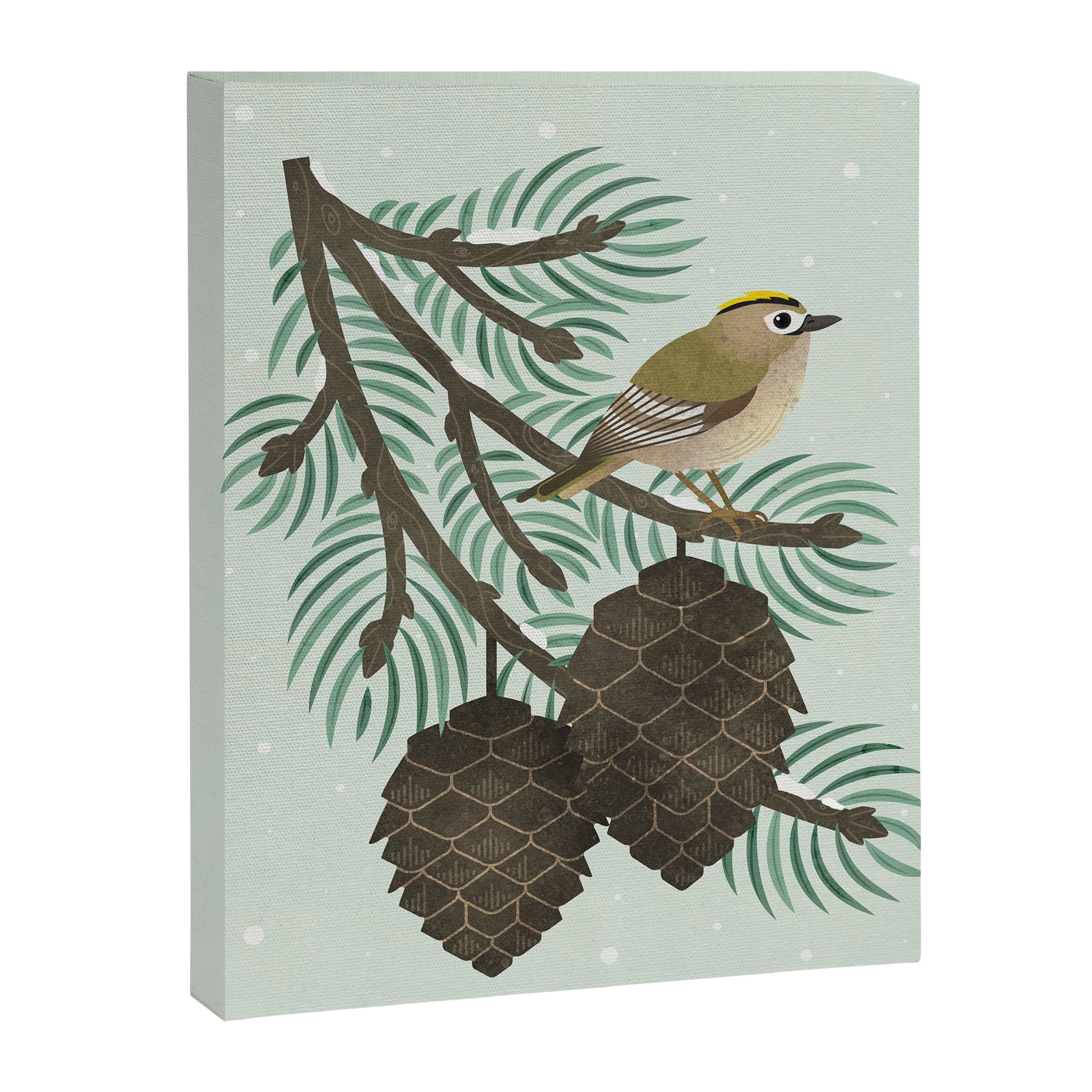Goldcrest in the Winter Pines Canvas Print Gallery Image 6