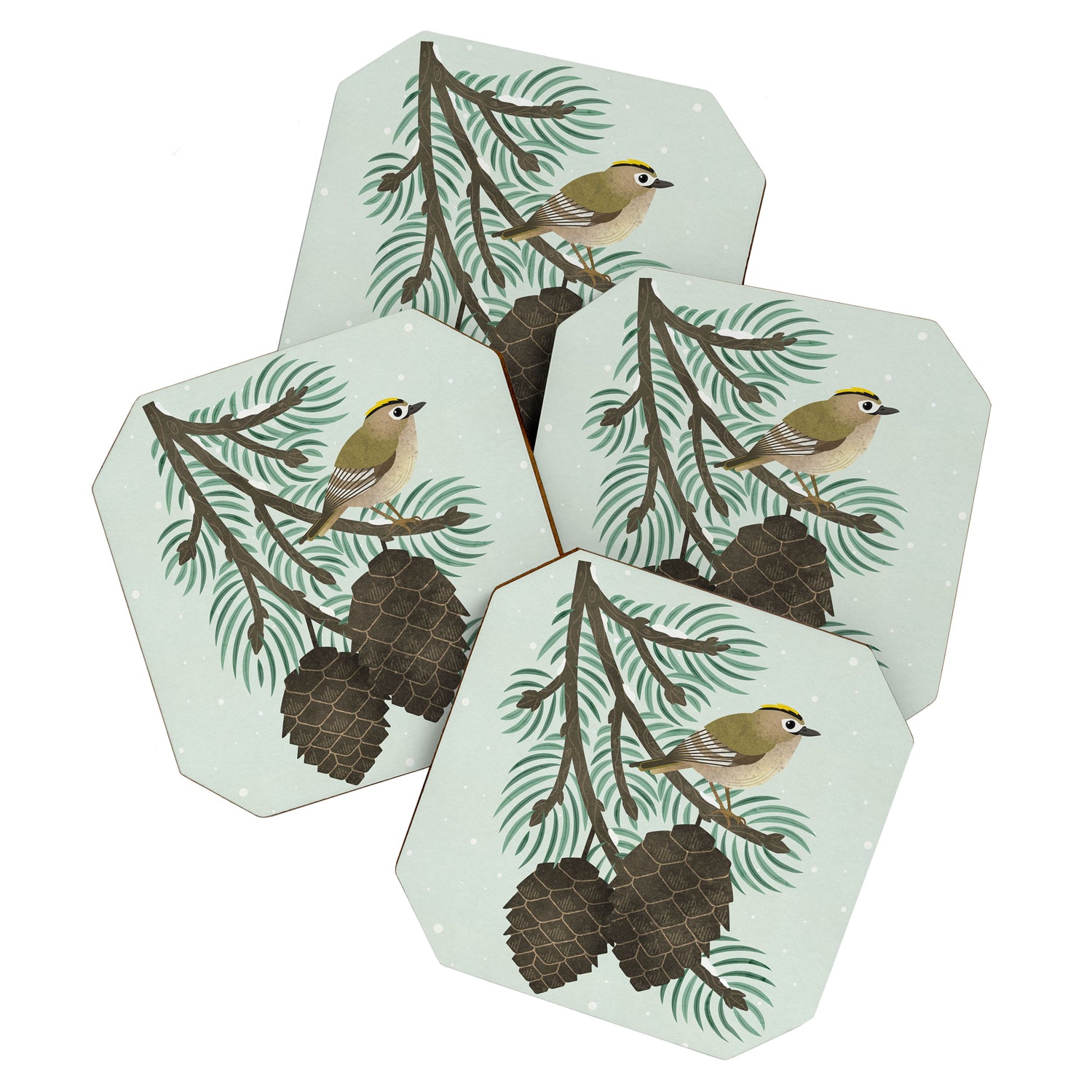 Goldcrest in the Winter Pines Coaster Gallery Image 1