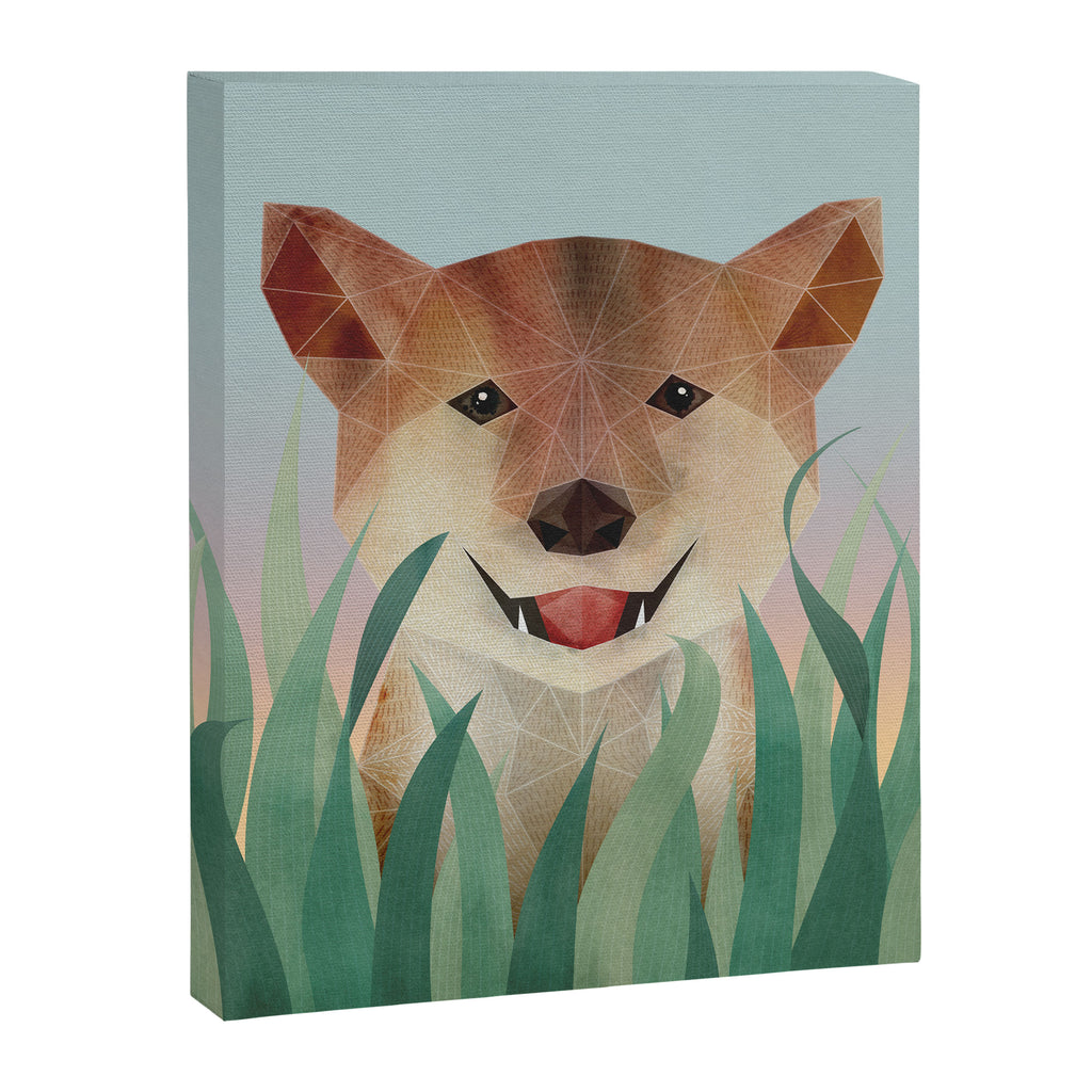 Happy Shiba in the Grass (Sunrise Dog) Canvas Print Gallery Image 6