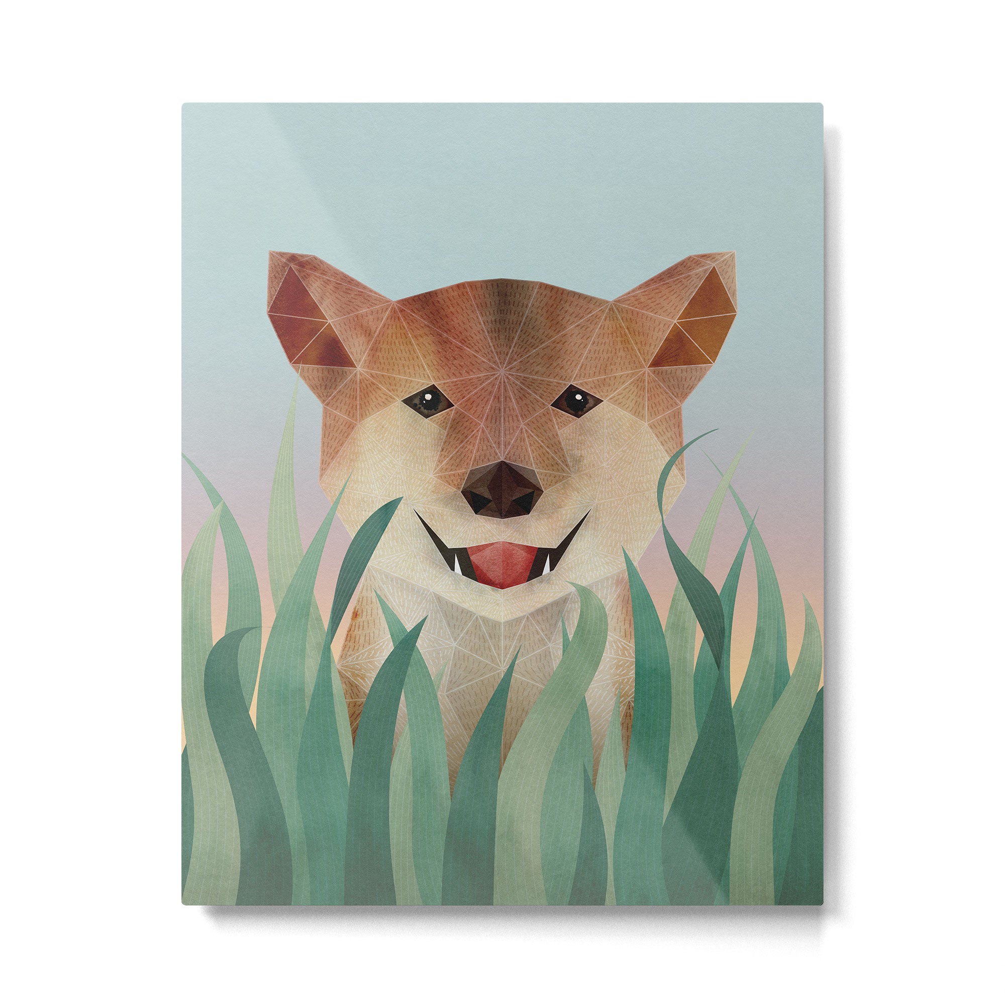 Happy Shiba in the Grass (Sunrise Dog) Metal Print Gallery Image 4