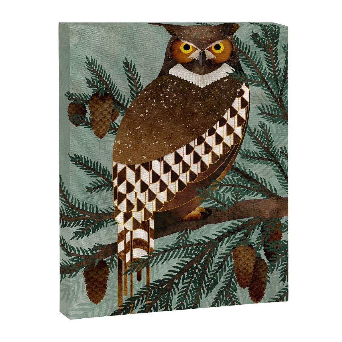 Horned Owl in the Pines Canvas Print Gallery Image 6