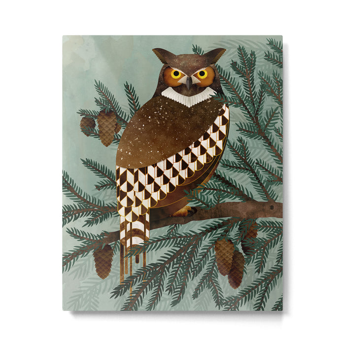 Horned Owl in the Pines Metal Print Gallery Image 1