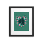 I Heart Cats and Flowers (in Green) Framed Art Print Gallery Image 6