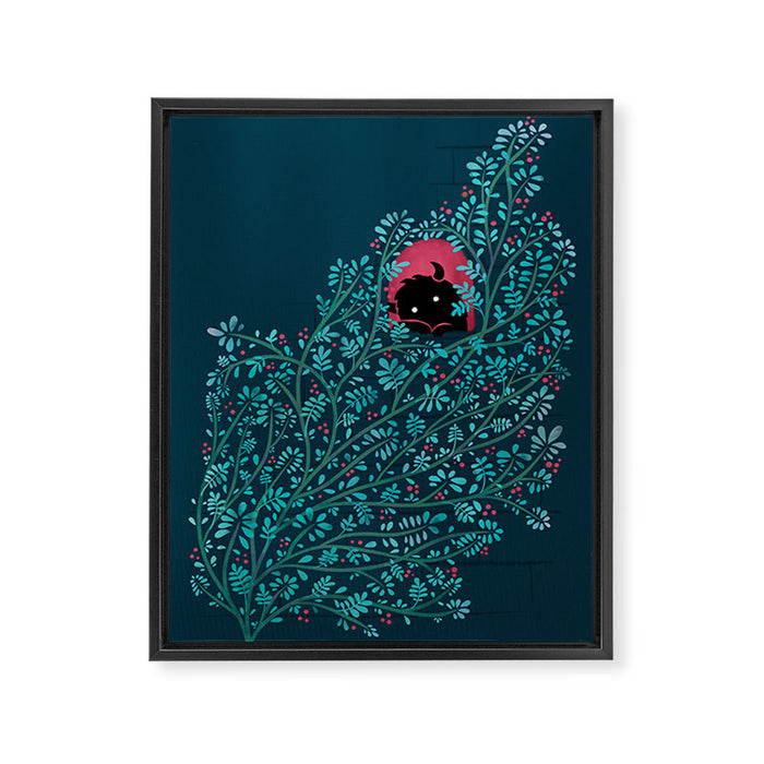 Introvert (Monster in the Window) Framed Canvas Print Gallery Image 1