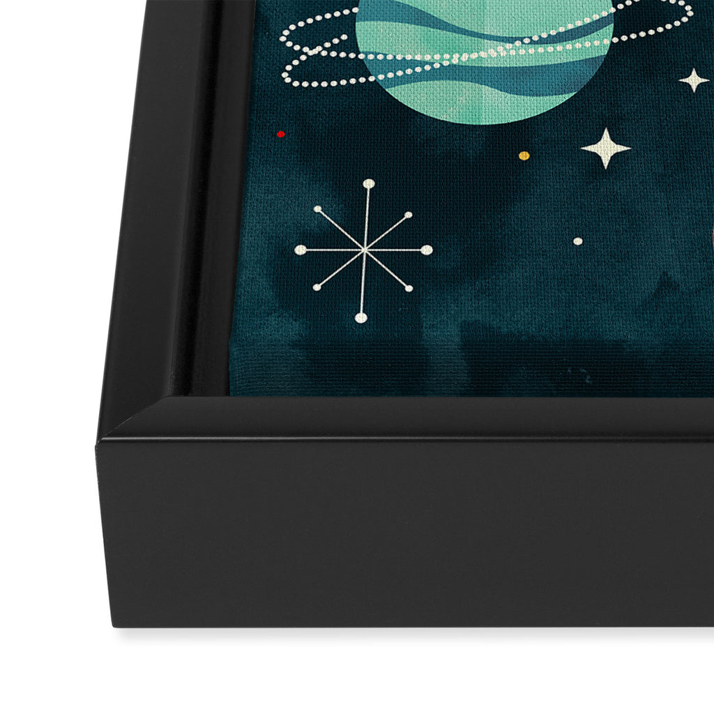 Joy to the Universe (in Teal) Framed Canvas Print Gallery Image 3