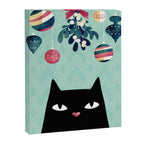 Mistletoe? (Black Cat) Canvas Print Gallery Image 8