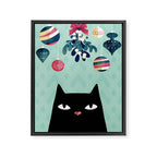 Mistletoe? (Black Cat) Framed Canvas Print Gallery Image 8
