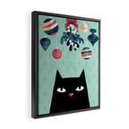Mistletoe? (Black Cat) Framed Canvas Print Gallery Image 2