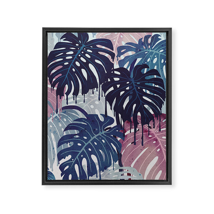 Monstera Melt Framed Canvas Print Gallery Image 1
