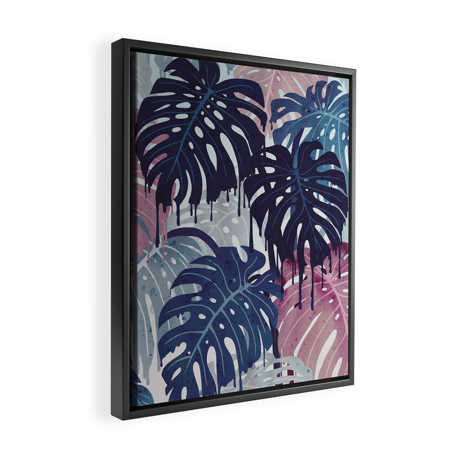 Monstera Melt Framed Canvas Print Gallery Image 2