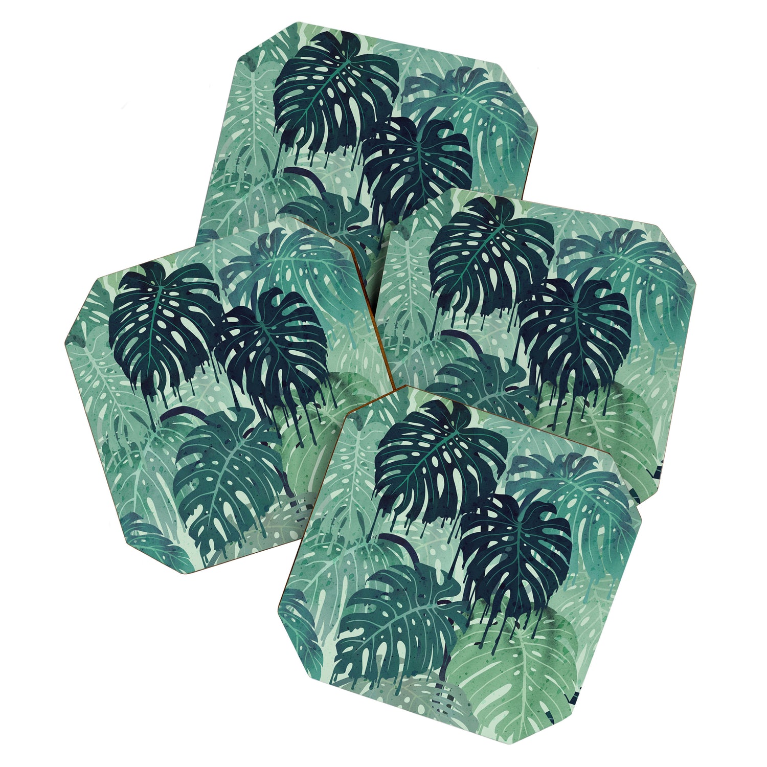 Monstera Melt (in Green) Coaster Gallery Image 1