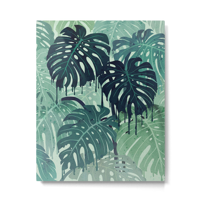 Monstera Melt (in Green) Metal Print Gallery Image 1