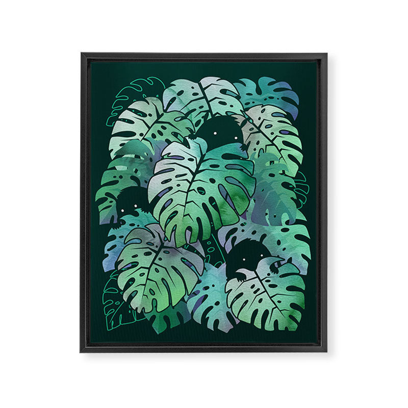 Monstera Monsters Framed Canvas Print Gallery Image 6