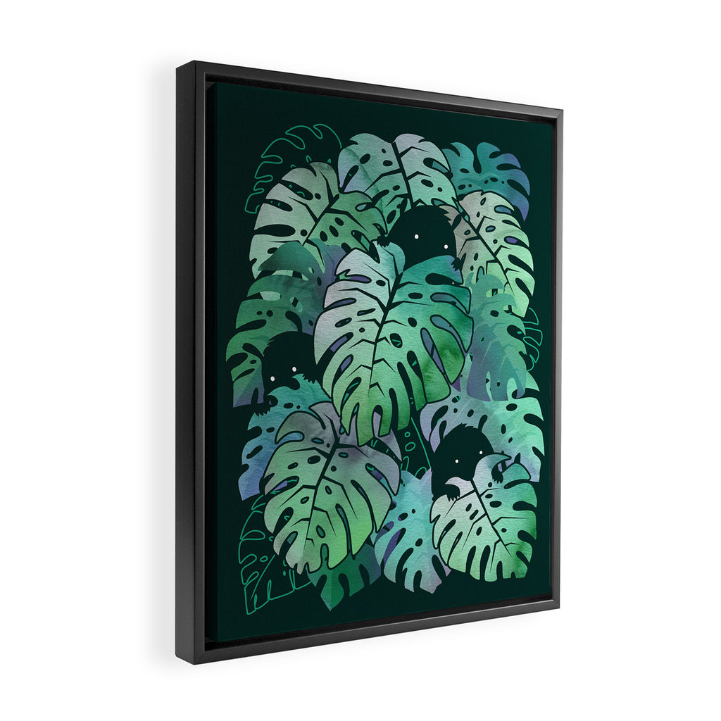 Monstera Monsters Framed Canvas Print Gallery Image 2